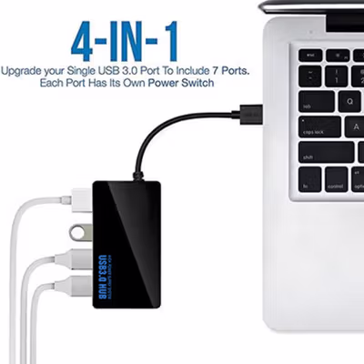 USB HUB 3.0 High Speed 4 Port with Power Supply 4 Port - UH-103U3 - Black — gambar 3