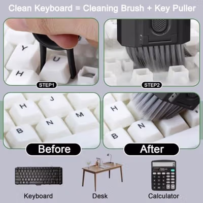 DEMIUM Sikat Pembersih Keyboard Cleaning Brush 8in1 with Liquid - Q8 - Black — gambar 3