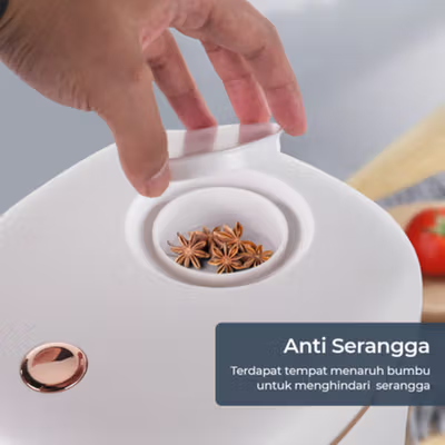 TaffHOME Wadah Penyimpan Beras Makanan Rice Container Moistureproof 5kg - A2105 - White — gambar 3