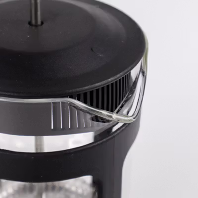 One Two Cups French Press Coffee Maker Pot Plunger Glass 600ml - FN40 - Black — gambar 3