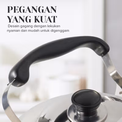CHUANGYI Teko Air Panas Bunyi Siul Stainless Steel Water Kettle 4L - HS462 - Silver — gambar 3