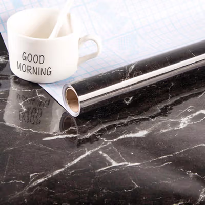 DICOR Sticker Wallpaper Meja Dinding Dapur Anti Minyak 100x60cm - WG60B - Black — gambar 3