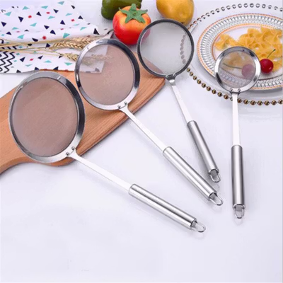 EH-LIFE Sendok Saringan Minyak Dapur Stainless Steel Skimmer 13.5cm - KT399 - Silver — gambar 3