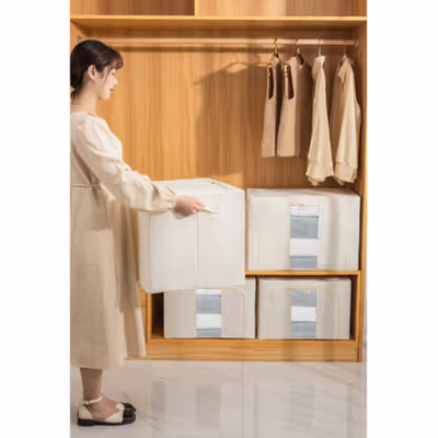 Florence Kotak Penyimpanan Pakaian Dual Layer Window Style 110L - FL-BG1 - Cream — gambar 3