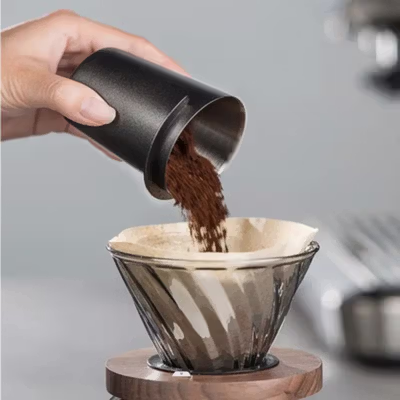 One Two Cups Dosing Cup Portafilter Espresso Machine SS304 58mm - HB5 - Black — gambar 3