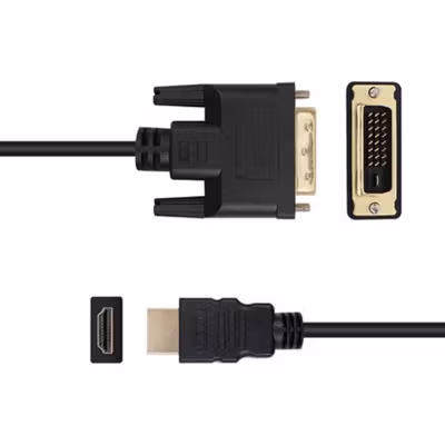 FSU Kabel Video Adaptor HDMI to DVI 24+1 Pin Bi-directional 1080p 1.8M - BL-DH - Black — gambar 3