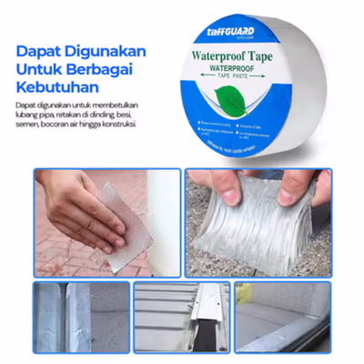 TaffGUARD KYTO Lakban Aluminium Foil Butyl Waterproof Anti Bocor 0.8mm 5cmx5M - LS549 - Silver — gambar 3