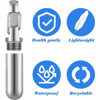 CAMISUENO Tempat Obat Pil Kapsul Carabiner Stainless Steel Waterproof 73mm - CM1 - Silver — gambar 3