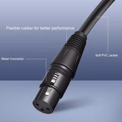 TaffSTUDIO Kabel XLR M/F OFC Microphone Karaoke Shielded 1M - BOF30 - Black — gambar 3