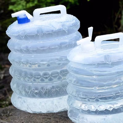 TaffSPORT Kantong Air Lipat Foldable Camping Water Storage Plastik PE 15L - ST-117 - Transparent — gambar 3
