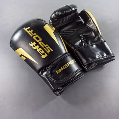 TaffSPORT Sarung Tinju MMA UFC Boxing Muay Thai Glove 12oz - AHM01 - Black Gold — gambar 3