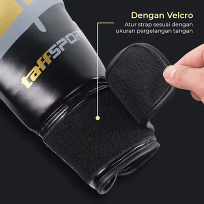 TaffSPORT WOESAD Sarung Tangan Tinju MMA UFC Boxing Muay Thai Glove 12oz - WSD-85 - Black — gambar 3