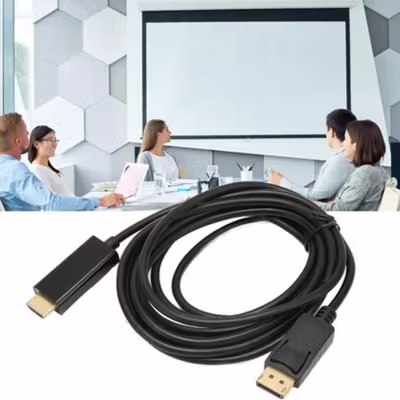 SOONHUA Kabel Video Adaptor DP DisplayPort ke HDMI 4K 180cm - DP102 - Black — gambar 3