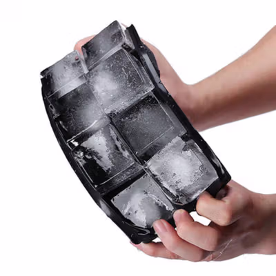 DabuLiu Cetakan Es Batu Silikon Kotak 8 Grid Ice Cube Tray - DB88 - Black — gambar 3