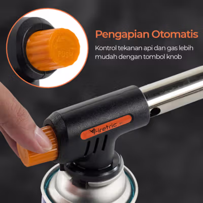 Firetric Kepala Gas Butane Portable Flame Gun Torch - 807 - Black/Yellow — gambar 3