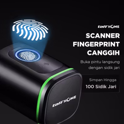 TaffHOME Smart Door Lock Fingerprint Bluetooth Card Alarm Tuya Smart - S1-B60 - Black — gambar 3
