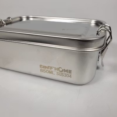 TaffHOME Kotak Makan Lunch Box Stainless Steel Single Layer 850ml - U-30 - Silver — gambar 3