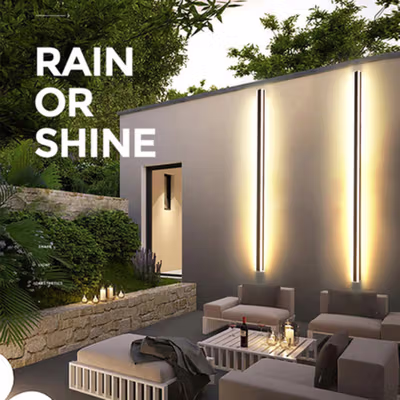 TaffLED Lampu Hias Dinding Outdoor IP65 Long Strip Warm White 3000K 80cm - IIS20 - Black — gambar 3