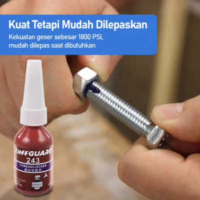 TaffGUARD Lem Baut Multifungsi Blue Threadlocker Anaerobic Glue 10ml - 243 - Blue — gambar 3