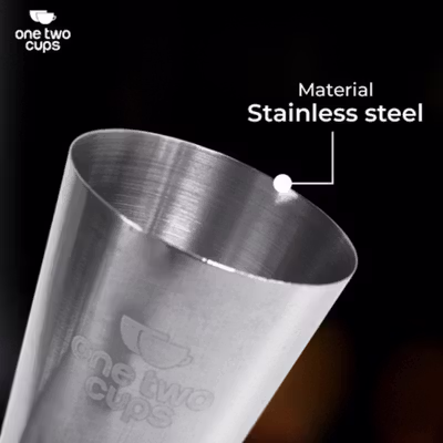 One Two Cups Gelas Ukur Bartender Double Jigger Measuring Cup 20ml and 40ml - KM2 - Silver — gambar 3