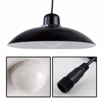 TaffLED Lampu Gantung Hias Solar Power IP65 Cool White 2 Lamp - KJ192 - Black — gambar 3