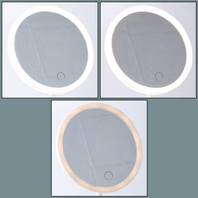 ORZ Cermin Make Up 17cm dengan Lampu LED Ring Light 3 in 1 Color - HZJ-033 - White — gambar 3