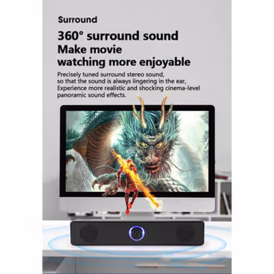 YSD Speaker Desktop Bluetooth USB Smart EQ AUX 2.0 Channel Lossless 6W - E-3511 - Black — gambar 3