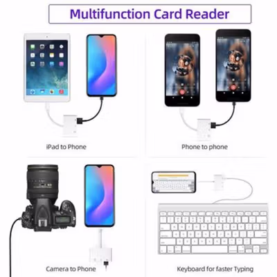 ATUX Card Reader 3in1 Type C 2.0 USB Hub MicroSD - AT32 - White — gambar 3