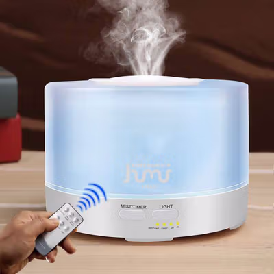 Taffware HUMI Air Humidifier Mini Ultrasonic Diffuser RGB 500ml Remote - HUMI H14A - White — gambar 3