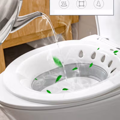 Bazaar Bak Mandi Portable Postpartum Folding Toilet Sitz Bath Bowl - BZ279 - White — gambar 3