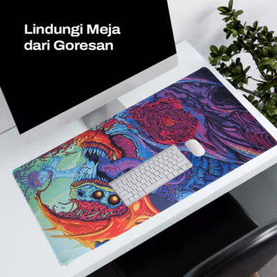 Gaming Mouse Pad XL Desk Mat 800x300mm Purple Monster - MP005 - Black — gambar 3