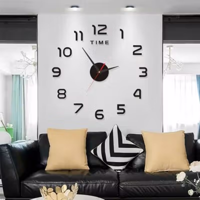 TaffHOME Jam Dinding DIY Wall Clock Model Simple 30cm - DIY-201 - Black — gambar 3
