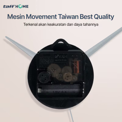 TaffHOME Jam Dinding DIY Quartz Giant Wall Clock Coffee Bell 40-70cm - DIY-12 - Black — gambar 3