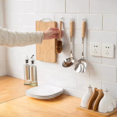 KITPIPI Gantungan Hook Wall Hanger Organizer Adhesive 10 PCS - TC22 - Transparent — gambar 3