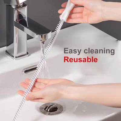 TGWY Sikat Pipa Ledeng Hair Sewer Sink Cleaning Brush 45cm - TW807 - White — gambar 3