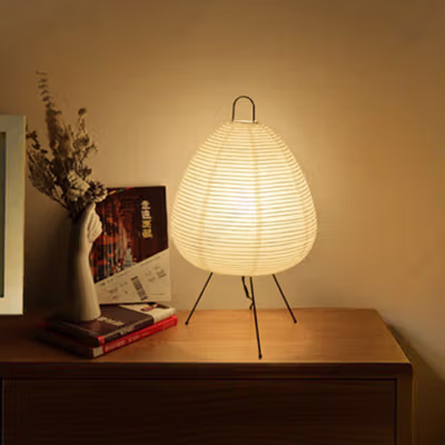 PAKFAN Lampu Meja Hias Desk Lamp Paper Dimmable 3in1 Color E27 - TL04 - White — gambar 3
