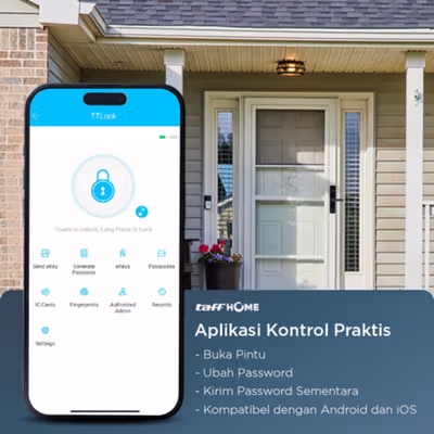 TaffHOME Smart Door Lock Password Bluetooth Card TTLock - S203 - Black — gambar 3