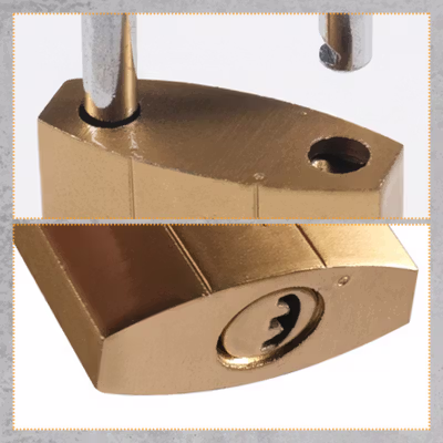 QOD YONGLI QASEM Gembok Rumah Anti Maling Padlock Hardened Steel 32mm - IDP - Golden — gambar 3