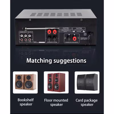 TaffSTUDIO Amplifier Mixer Audio Bluetooth USB Karaoke - AV-MP326BT - Black — gambar 3
