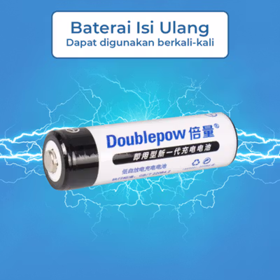 Doublepow Baterai Isi Ulang AA Ni-MH Button Top 2200mAh 1.2V 4 PCS - DP-AA780 - White — gambar 3