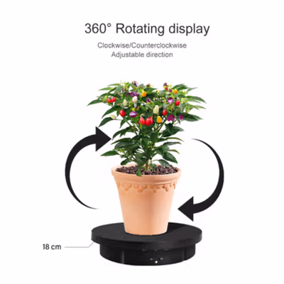 KNOTOUS Alas Putar Rotating Display Stand Turntable 3in1 with Remote - KN360 - Black — gambar 3