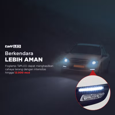 TaffLED Lampu Kabut Mobil Car Foglamp DRL LED Cool White 12V 8W 1 PCS - QC - Black — gambar 3