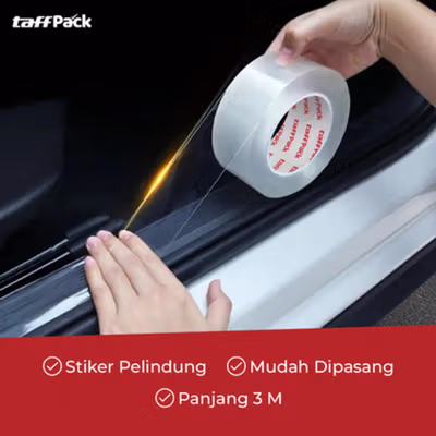 TaffPACK Stiker Pelindung Mobil Car Scratchproof Protector Tape 3M 50mm - C39906 - Transparent — gambar 3