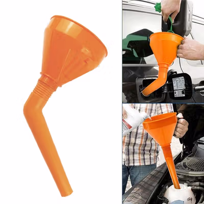 OTOHEROES Corong Oli Bensin Minyak Motor Mobil Siku Elbow Funnel 16.5cm - FL18 - Orange — gambar 3