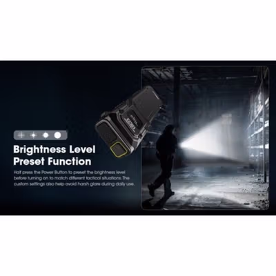 NITECORE Senter LED UHi 25 Ultra Slim Waterproof IP54 2500 Lumens - EDC23 - Black — gambar 3