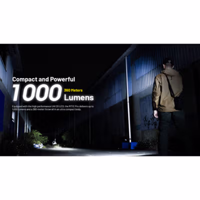NITECORE Senter LED UHi 20 Tactical Rechargeable IP68 1000 Lumens - MT1C PRO - Black — gambar 3