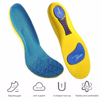 Nafoing Insole Sepatu Alas Kaki Orthopedic Sole Shock Absorption EVA 43-44 - EL05 - Yellow — gambar 3