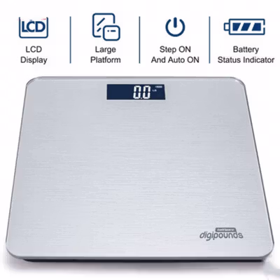 Taffware Digipounds Timbangan Badan Digital Scale 180kg Rechargeable - CB511 - Silver — gambar 3