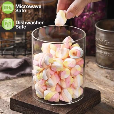 One Two Cups Toples Kaca Penyimpanan Makanan Kedap Udara Storage Jar 100ml - J001 - Transparent — gambar 3