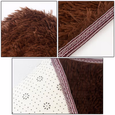 DRESHOME Karpet Matras Bulu Velvet Non-Slip Living Room Rug 80x120cm - DE2002 - Brown — gambar 3